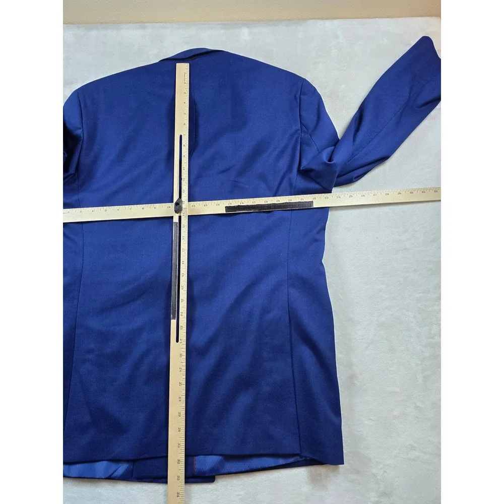 Sean John Double Breasted 3 Piece Suit Mens 44L Pants 38x31 Royal Blue w/Vest